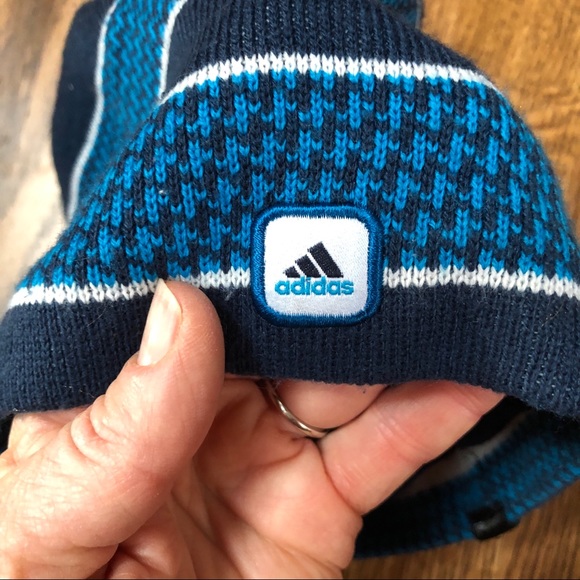 Adidas Climawarm blue knit hat with fleece lining - Picture 2 of 5